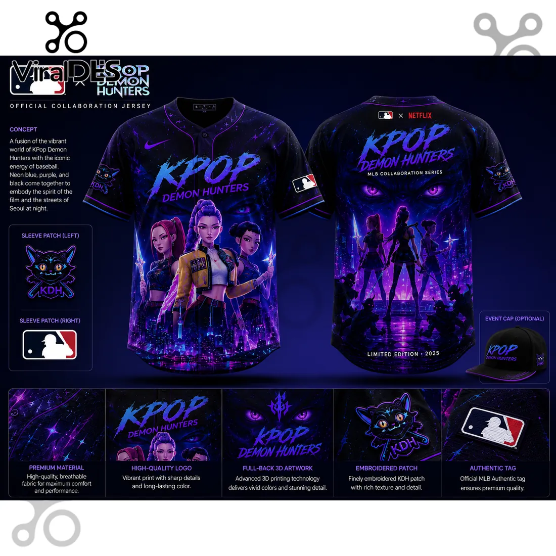 MLB x KPop Demon Hunters 2026 Edition Baseball Jersey MLB x KPop Demon Hunters 2026 Edition Baseball Jersey