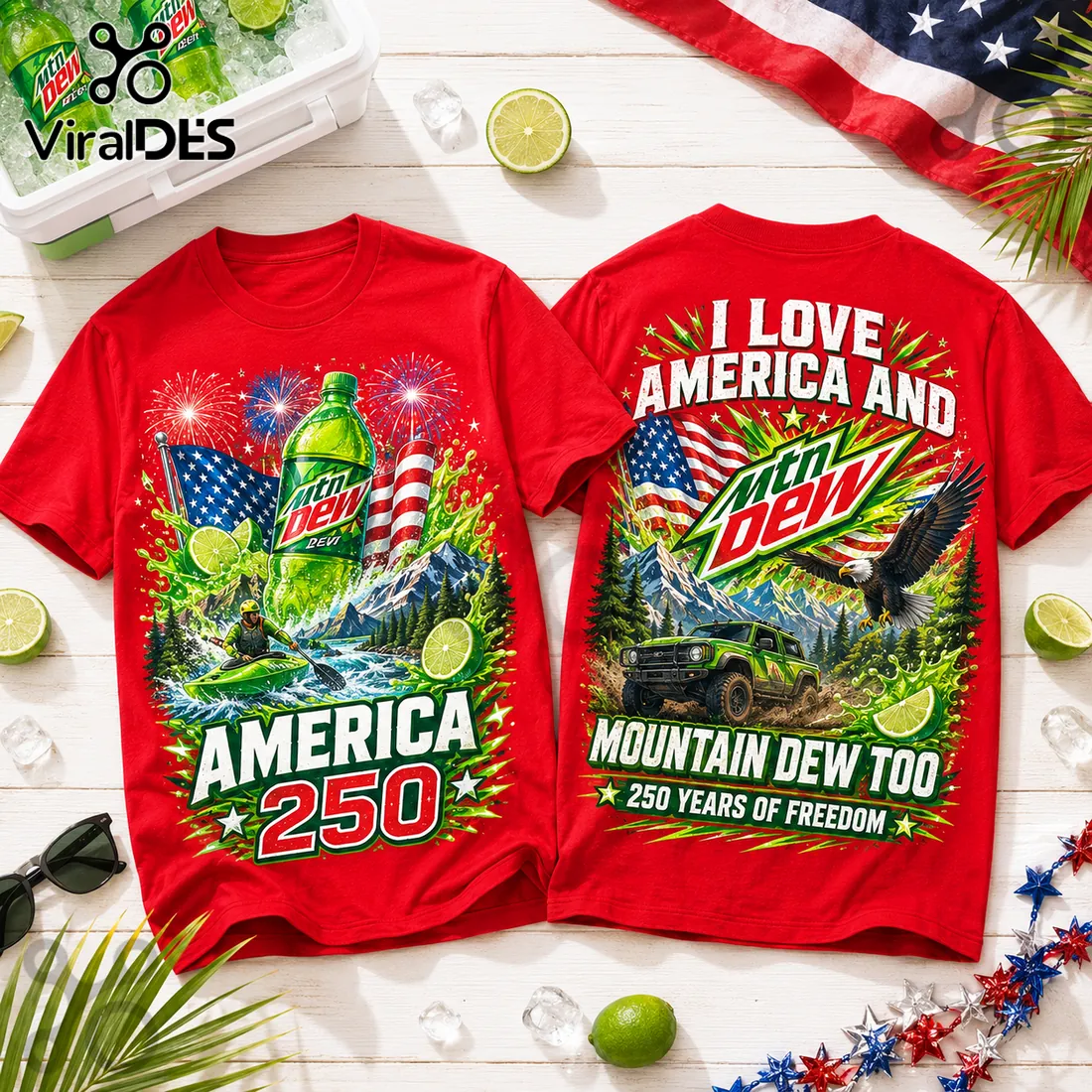 Mountain Dew America 250 Years Of Freedom Collectible T-Shirt Mountain Dew America 250 Years Of Freedom Collectible T-Shirt
