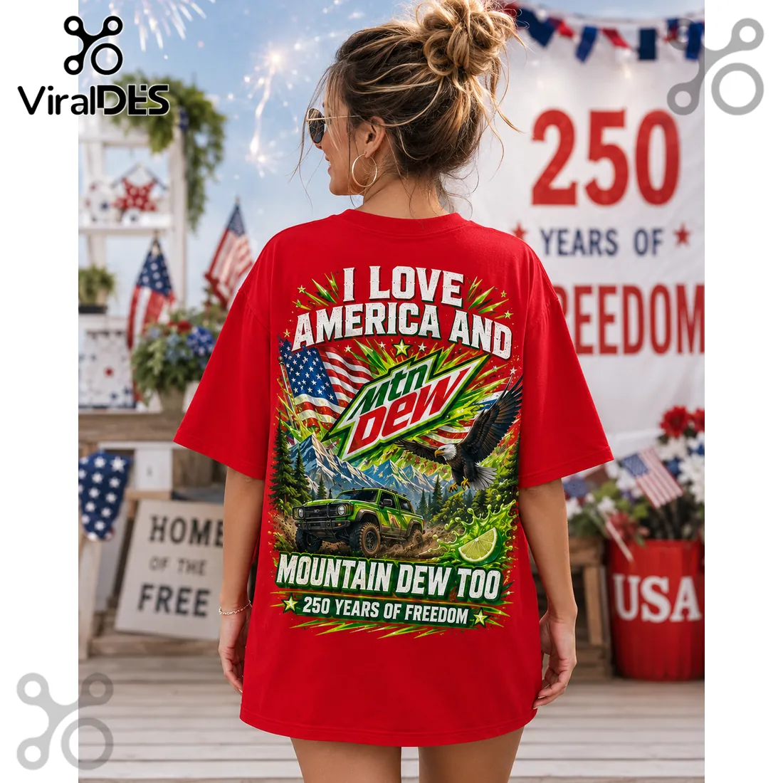 Mountain Dew America 250 Years Of Freedom Collectible T-Shirt Mountain Dew America 250 Years Of Freedom Collectible T-Shirt