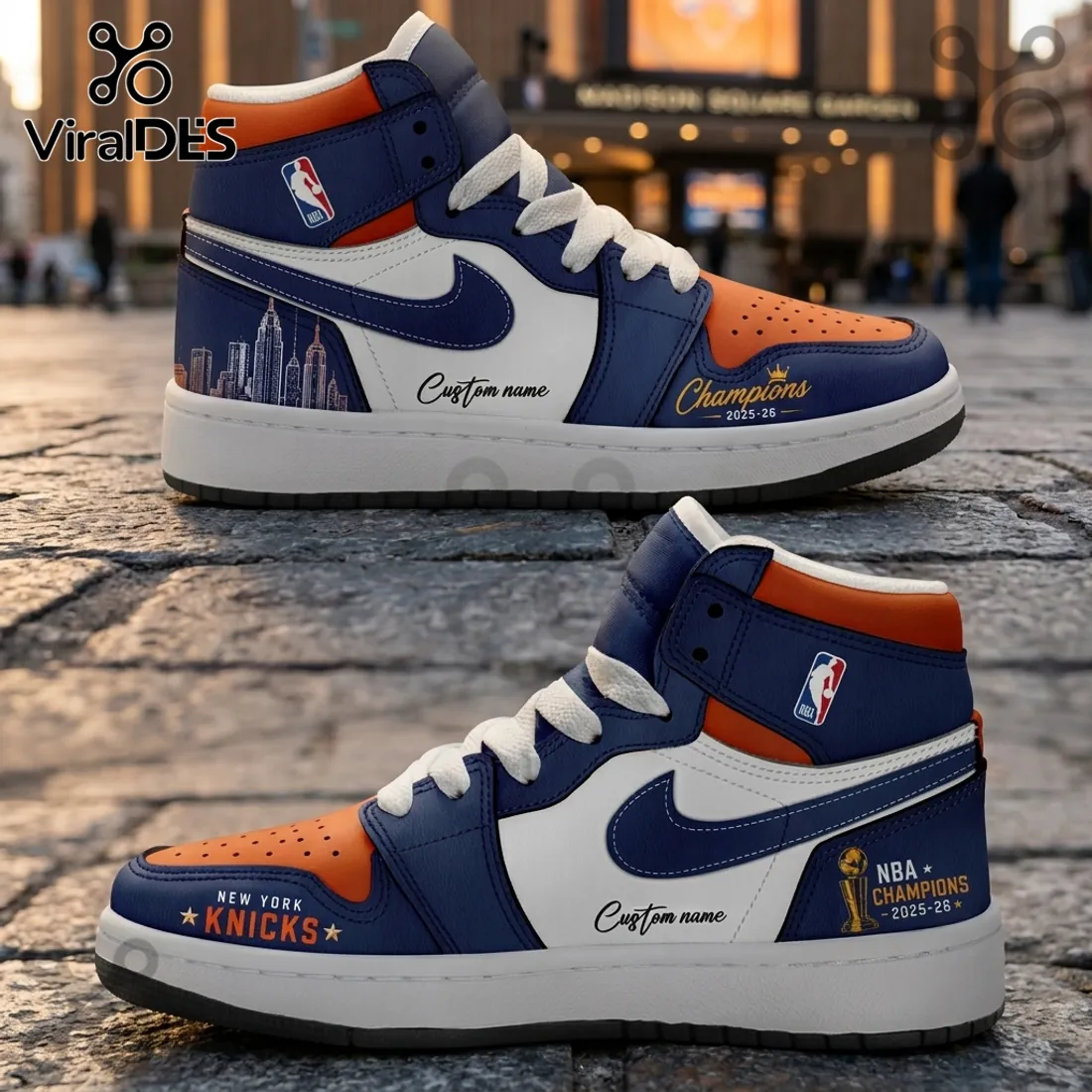 New York Knicks 2025-26 NBA Champions Custom High Top Shoes New York Knicks 2025-26 NBA Champions Custom High Top Shoes
