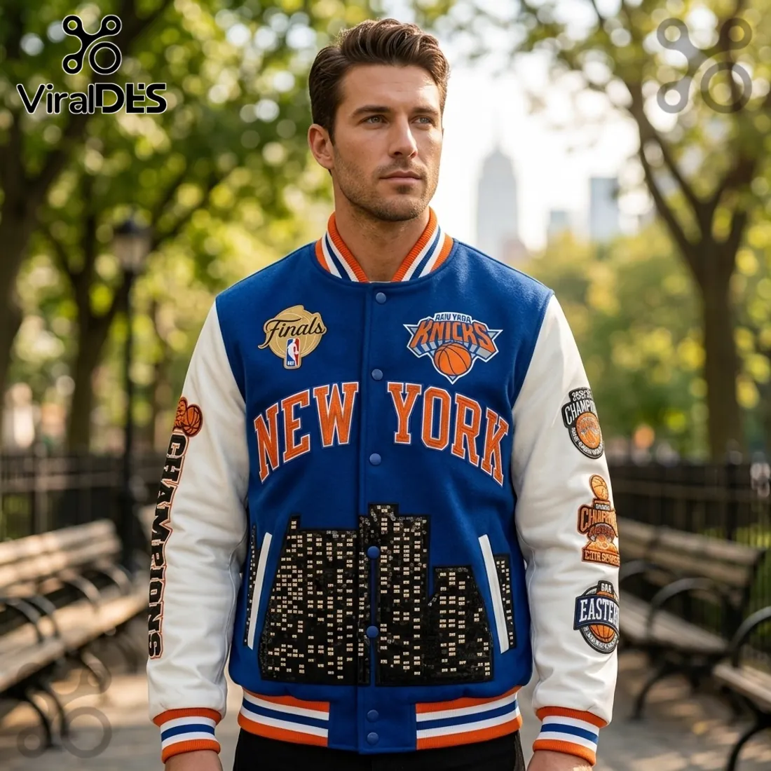New York Knicks 2025-26 NBA Champions Varsity Baseball Jacket New York Knicks 2025-26 NBA Champions Varsity Baseball Jacket