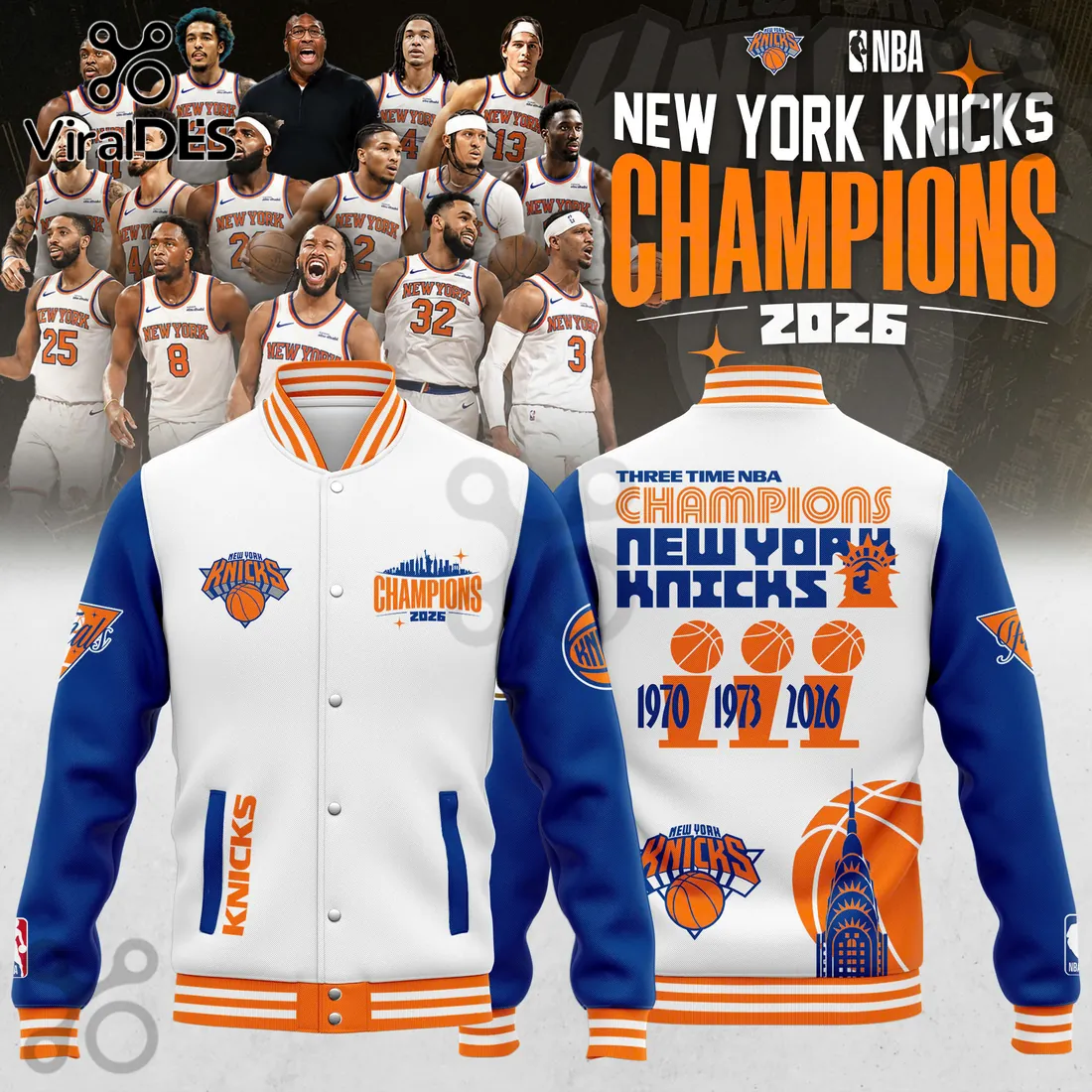New York Knicks 2026 NBA Champions Limited Edition Varsity Jacket New York Knicks 2026 NBA Champions Limited Edition Varsity Jacket