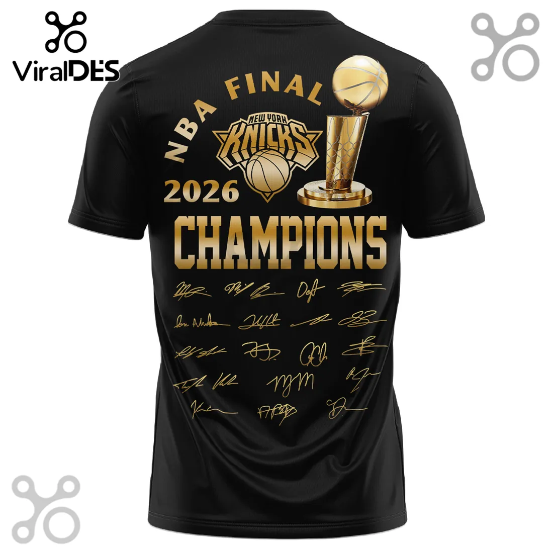 New York Knicks 2026 NBA Champions Roster Signature Edition T-Shirt New York Knicks 2026 NBA Champions Roster Signature Edition T-Shirt