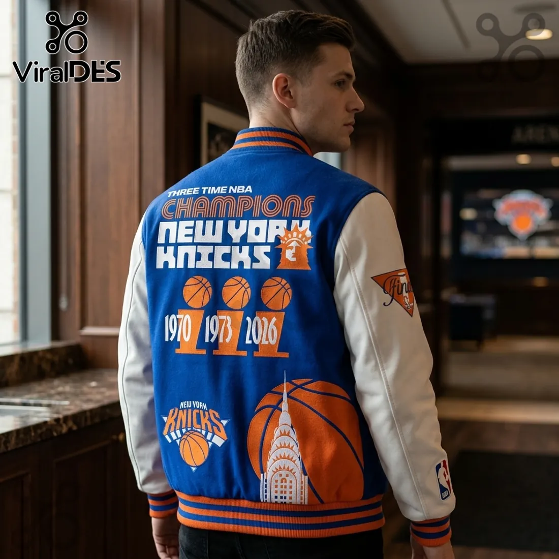 New York Knicks 2026 NBA Champions Royal Bomber Jacket New York Knicks 2026 NBA Champions Royal Bomber Jacket