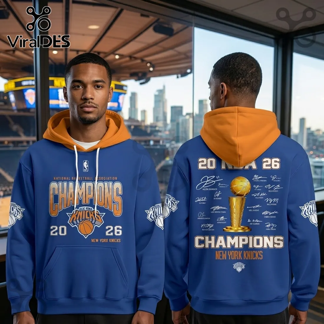 New York Knicks 2026 NBA Champions Royal Pullover Fleece Hoodie New York Knicks 2026 NBA Champions Royal Pullover Fleece Hoodie
