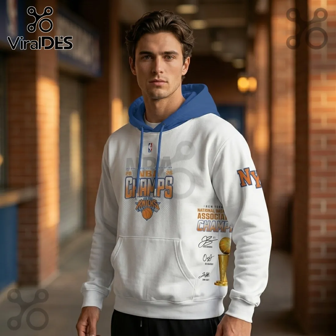 New York Knicks x NBA 2026 Champions Pullover Signature Fleece Hoodie New York Knicks x NBA 2026 Champions Pullover Signature Fleece Hoodie