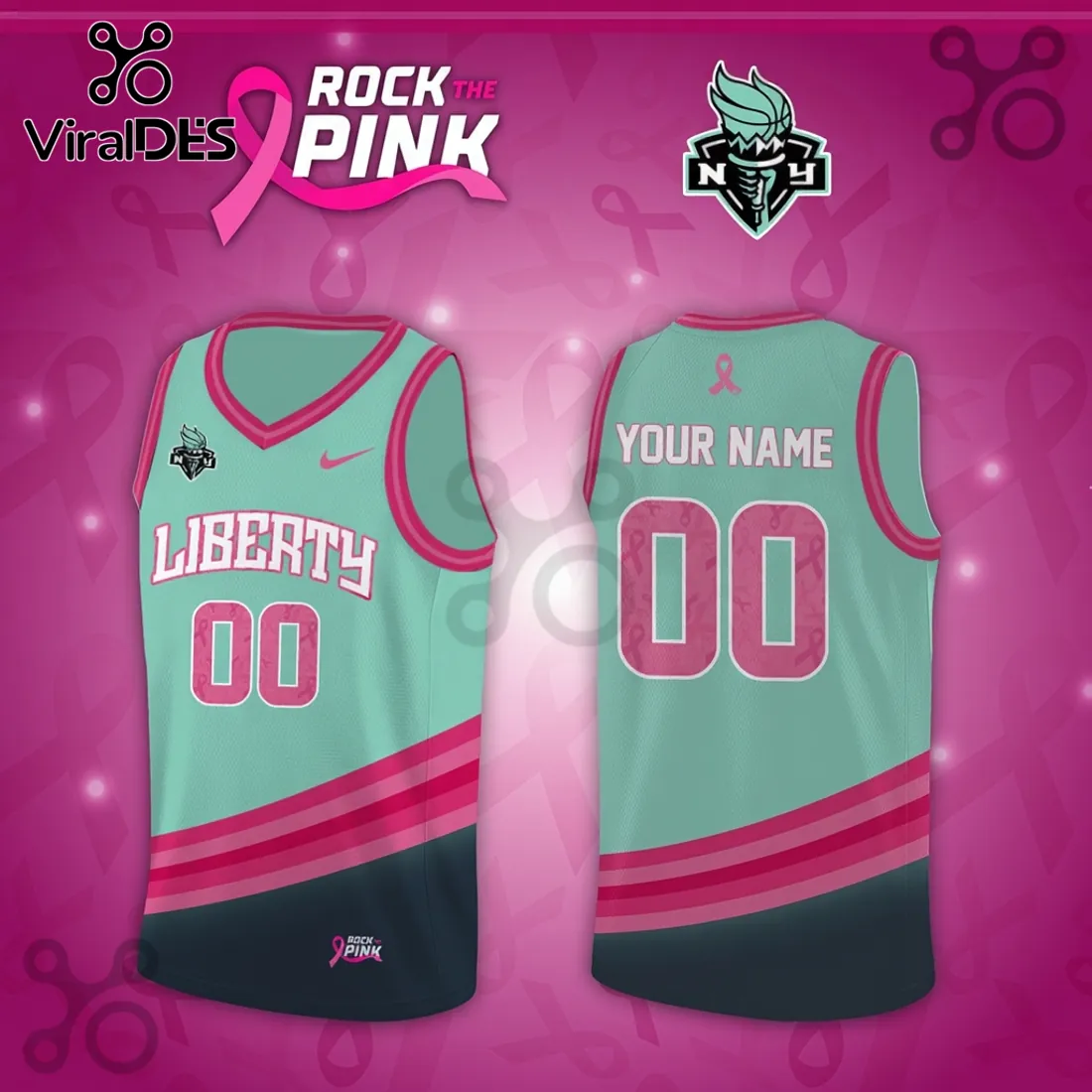 New York Liberty x Rock The Pink 2026 Limited Edition Jersey Tank Top