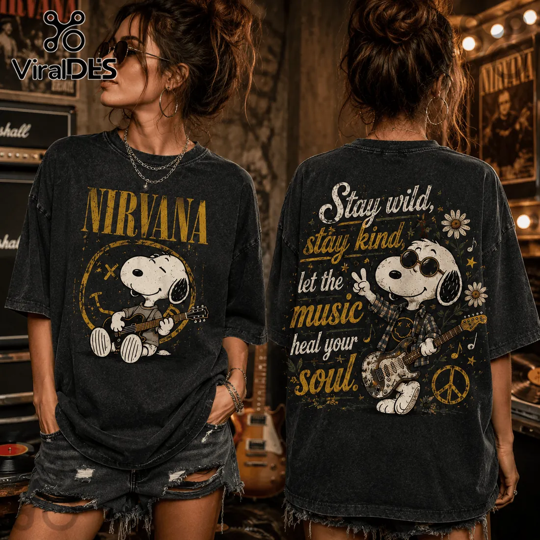 Nirvana Snoopy Mascot Premium T-Shirt Nirvana Snoopy Mascot Premium T-Shirt