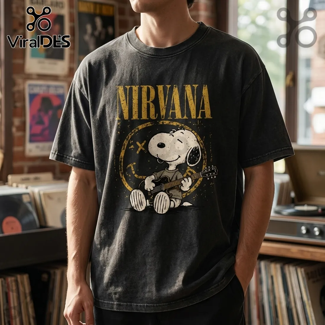 Nirvana Snoopy Mascot Premium T-Shirt Nirvana Snoopy Mascot Premium T-Shirt