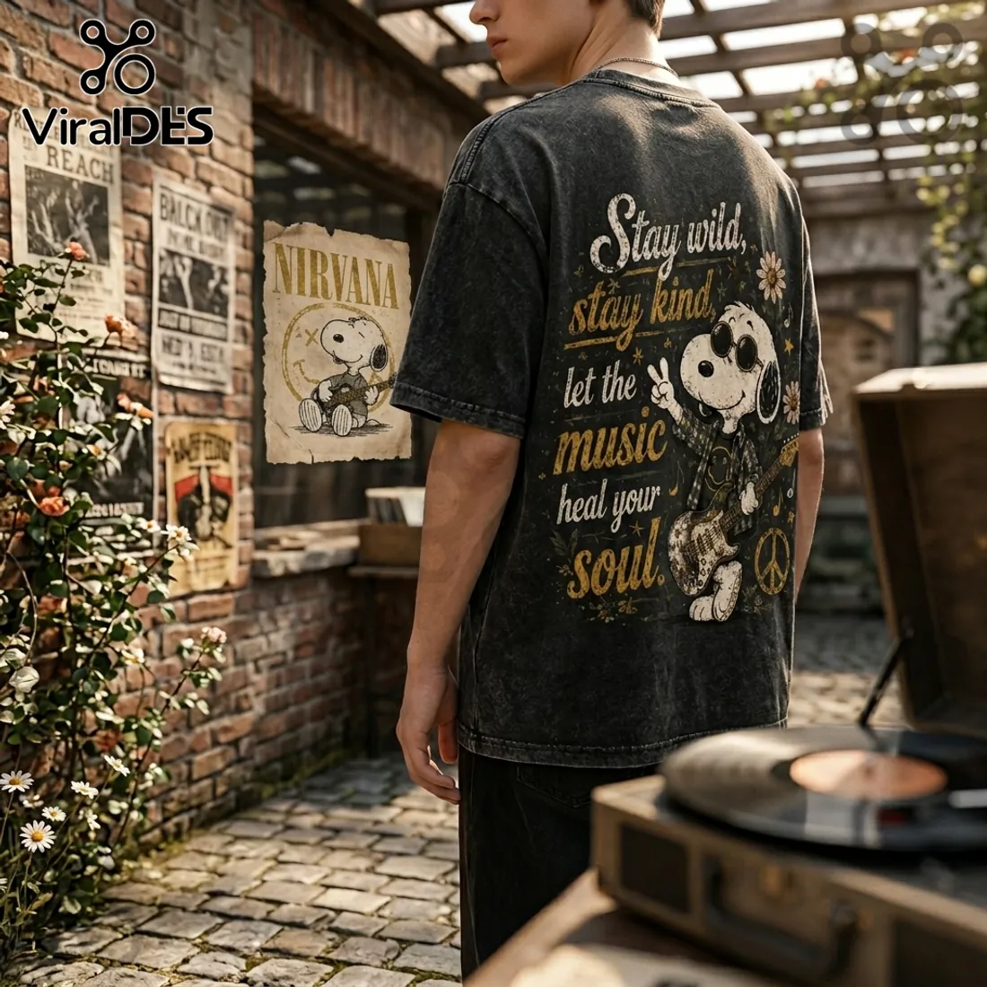 Nirvana Snoopy Mascot Premium T-Shirt Nirvana Snoopy Mascot Premium T-Shirt