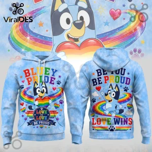 Bluey x Rainbow Pride Love Wins Tie Dye Collectible Hoodie Bluey x Rainbow Pride Love Wins Tie Dye Collectible Hoodie