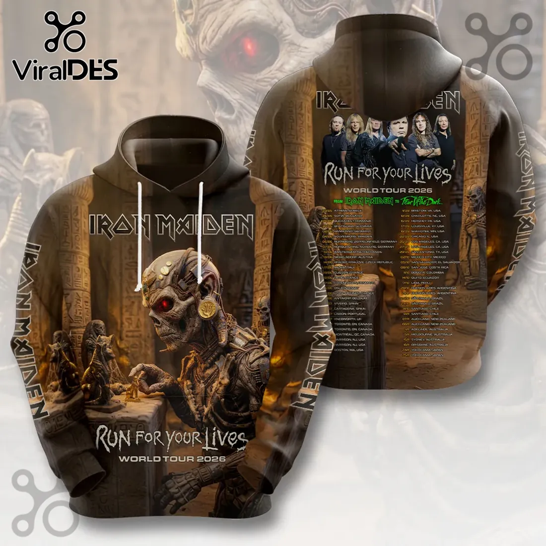 Iron Maiden Run For Your Lives 2026 World Tour Hoodie Iron Maiden Run For Your Lives 2026 World Tour Hoodie