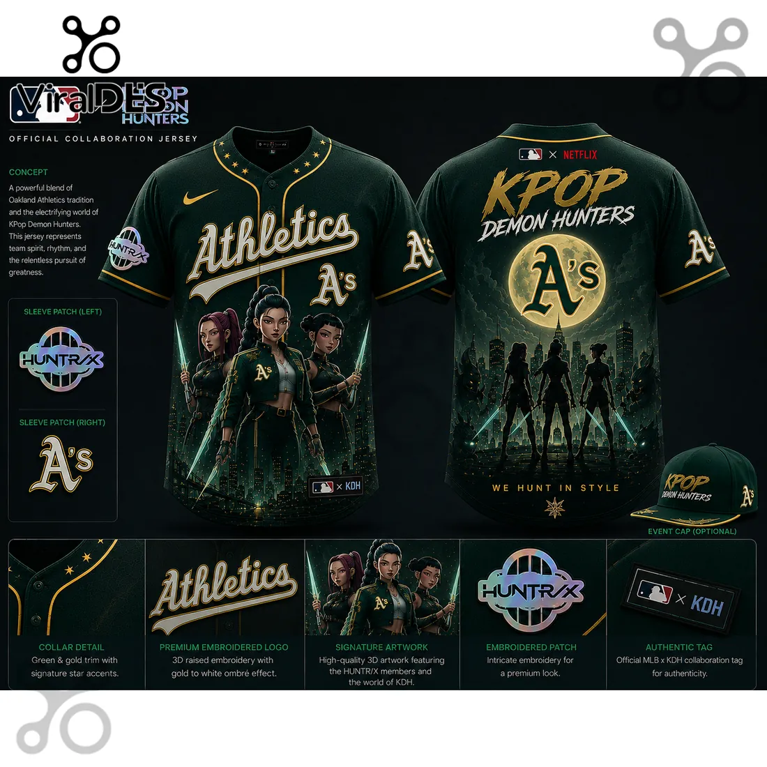 Oakland Athletics x KPop Demon Hunters 2026 Edition Jersey Oakland Athletics x KPop Demon Hunters 2026 Edition Jersey