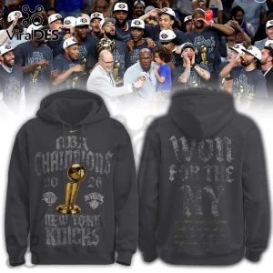 New York Knicks 2026 NBA Champions Limited Edition Charcoal Pullover Hoodie