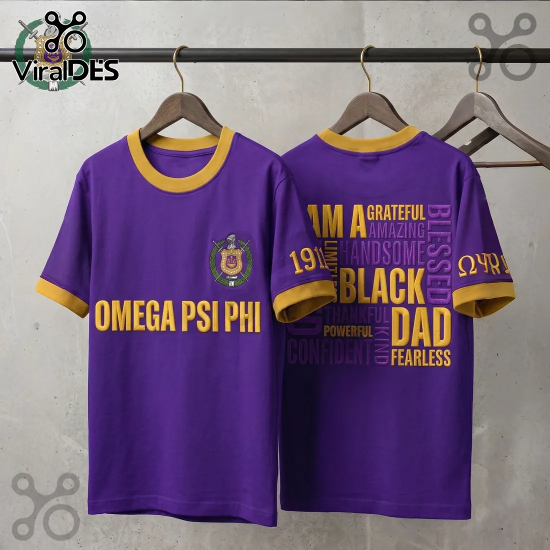 Omega Psi Phi Fraternity 1911 Purple and Gold Shirt Omega Psi Phi Fraternity 1911 Purple and Gold Shirt