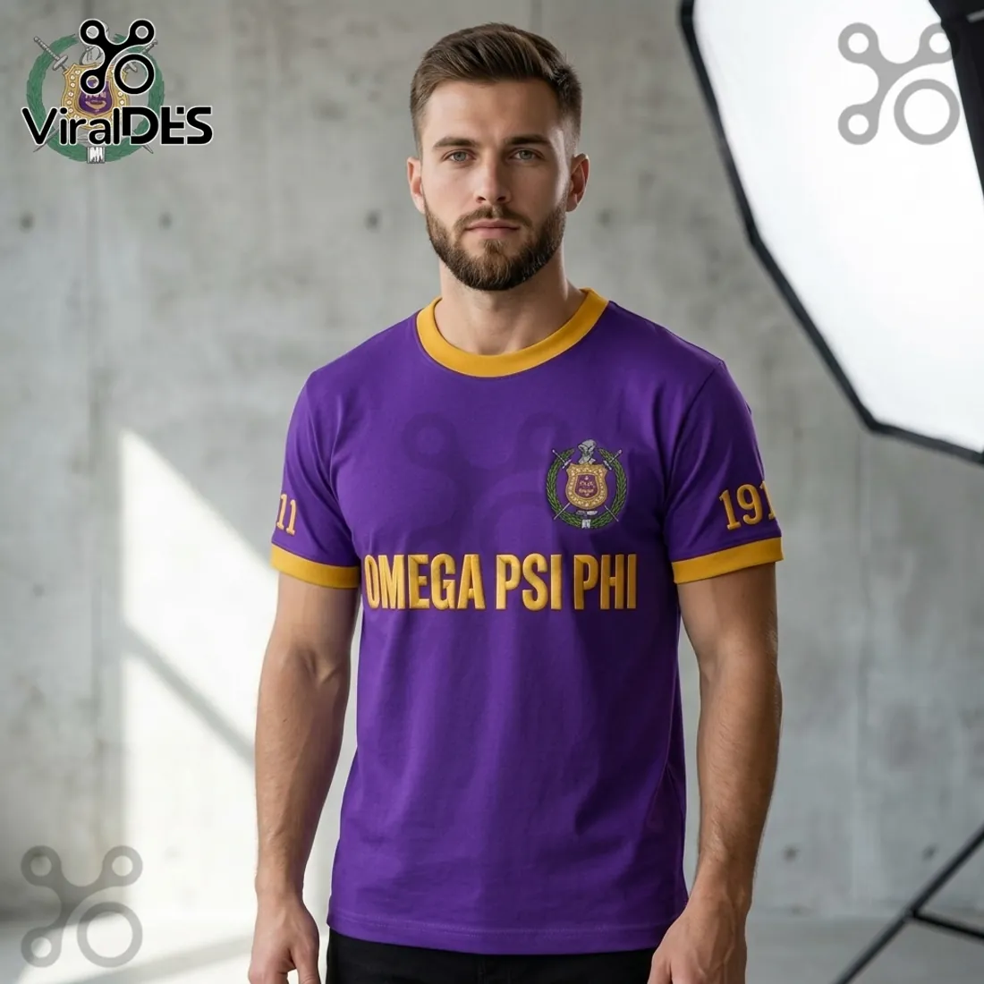 Omega Psi Phi Fraternity 1911 Purple and Gold Shirt Omega Psi Phi Fraternity 1911 Purple and Gold Shirt