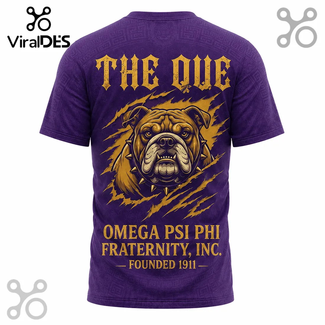 Omega Psi Phi Fraternity The Que Mascot Purple and Gold T-Shirt Omega Psi Phi Fraternity The Que Mascot Purple and Gold T-Shirt