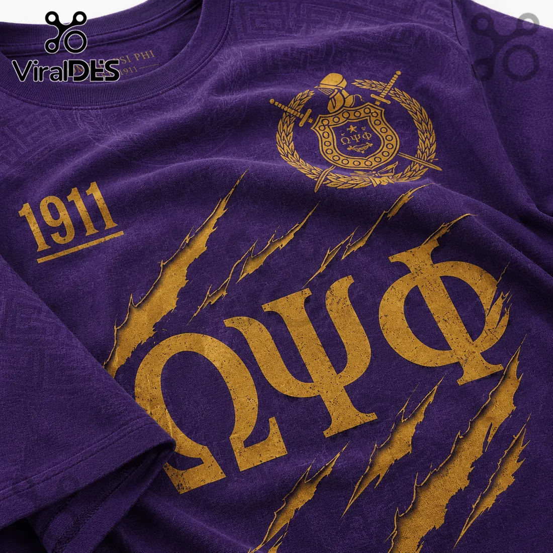 Omega Psi Phi Fraternity The Que Mascot Purple and Gold T-Shirt Omega Psi Phi Fraternity The Que Mascot Purple and Gold T-Shirt
