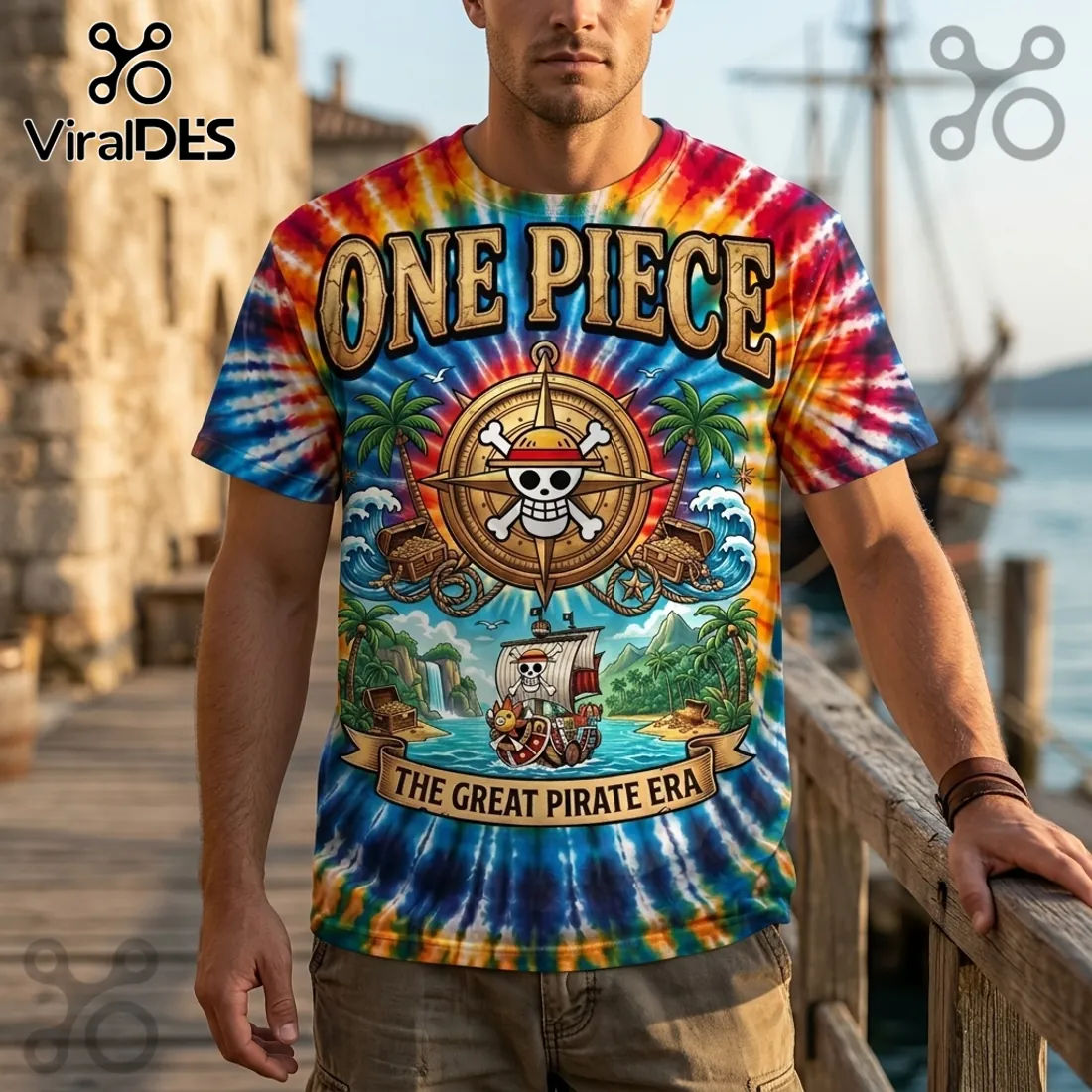 One Piece The Great Pirate Era Cotton Crewneck T-Shirt One Piece The Great Pirate Era Cotton Crewneck T-Shirt