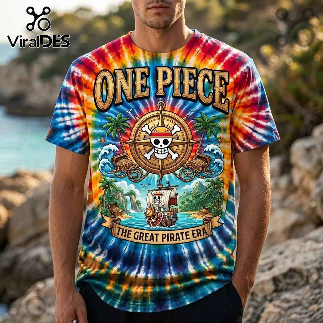 One Piece The Great Pirate Era Cotton Crewneck T-Shirt One Piece The Great Pirate Era Cotton Crewneck T-Shirt