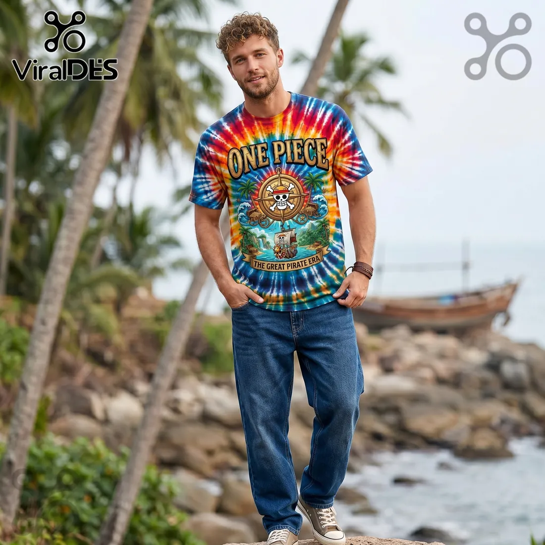 One Piece The Great Pirate Era Cotton Crewneck T-Shirt One Piece The Great Pirate Era Cotton Crewneck T-Shirt