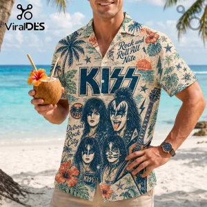 KISS Rock Band Tropical Summer 2026 Button Down Hawaiian Shirt