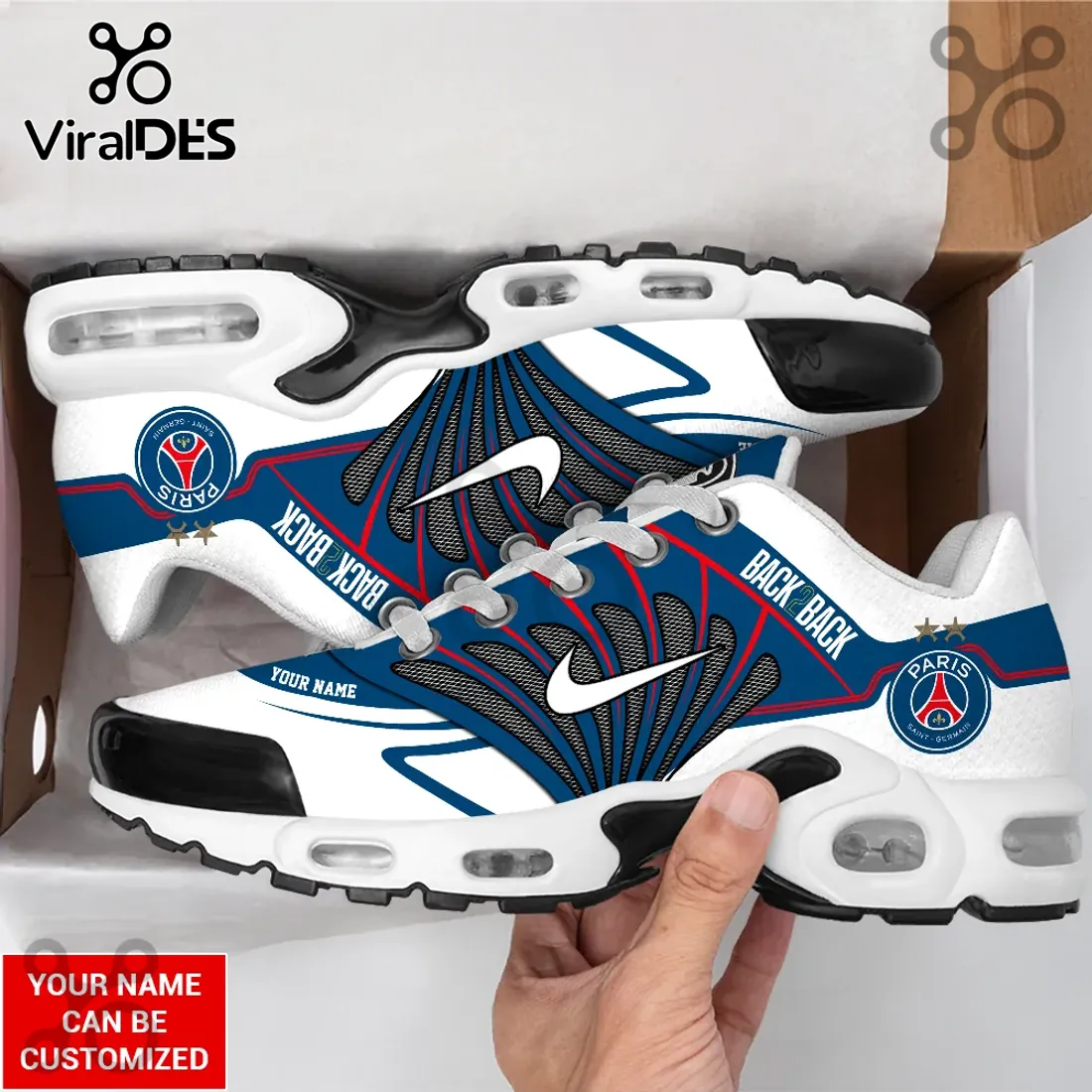 Paris Saint-Germain Back 2 Back Champions Custom Name Air Max Plus Paris Saint-Germain Back 2 Back Champions Custom Name Air Max Plus