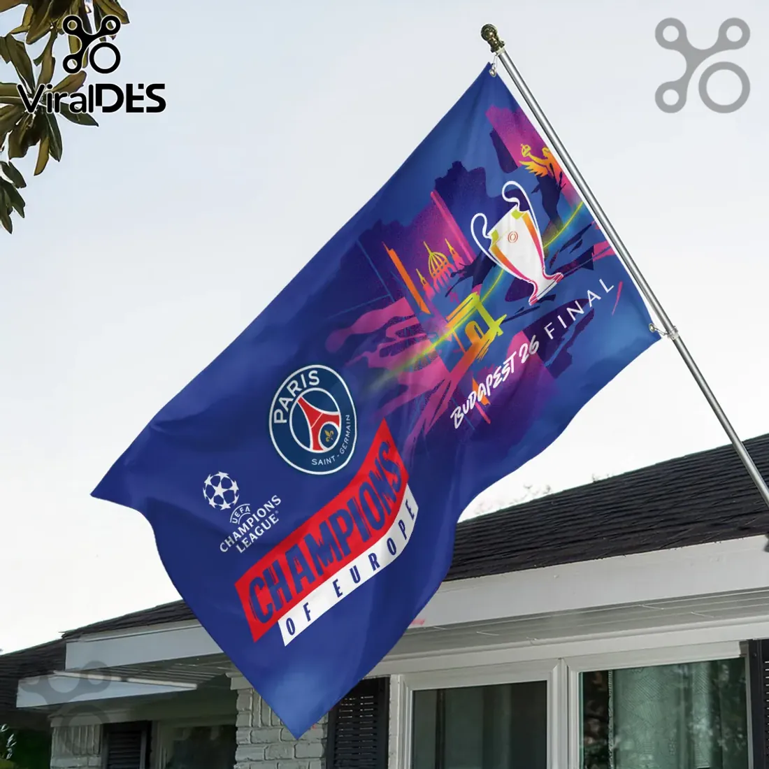 Paris Saint-Germain Champions Limited Edition House Flag Paris Saint-Germain Champions Limited Edition House Flag