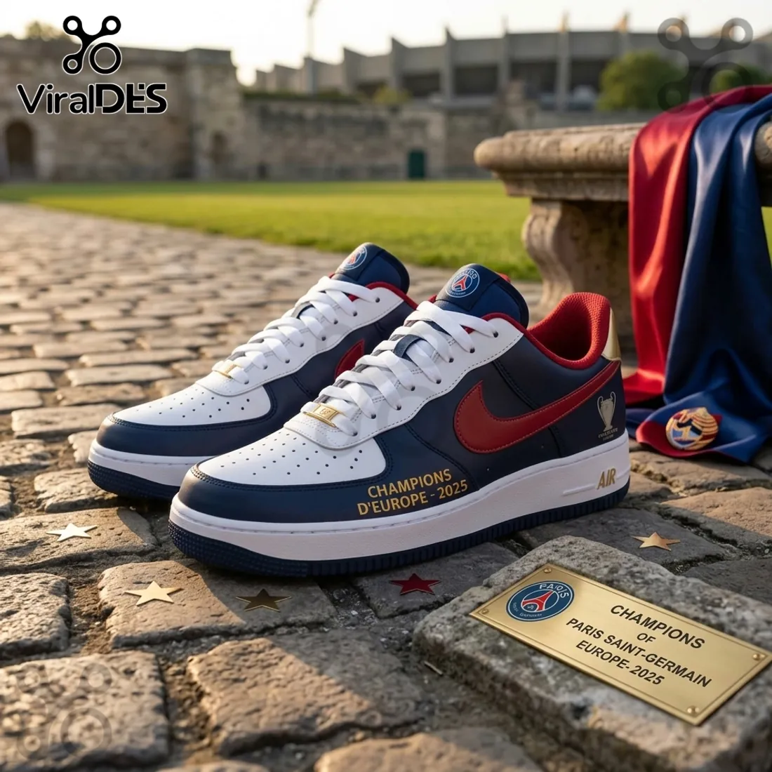 Paris Saint-Germain Champions of Europe 2025 Custom AF1 Sneakers Paris Saint-Germain Champions of Europe 2025 Custom AF1 Sneakers
