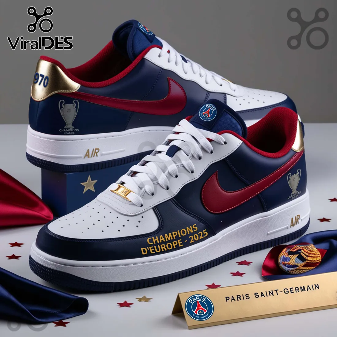 Paris Saint-Germain Champions of Europe 2025 Custom AF1 Sneakers Paris Saint-Germain Champions of Europe 2025 Custom AF1 Sneakers