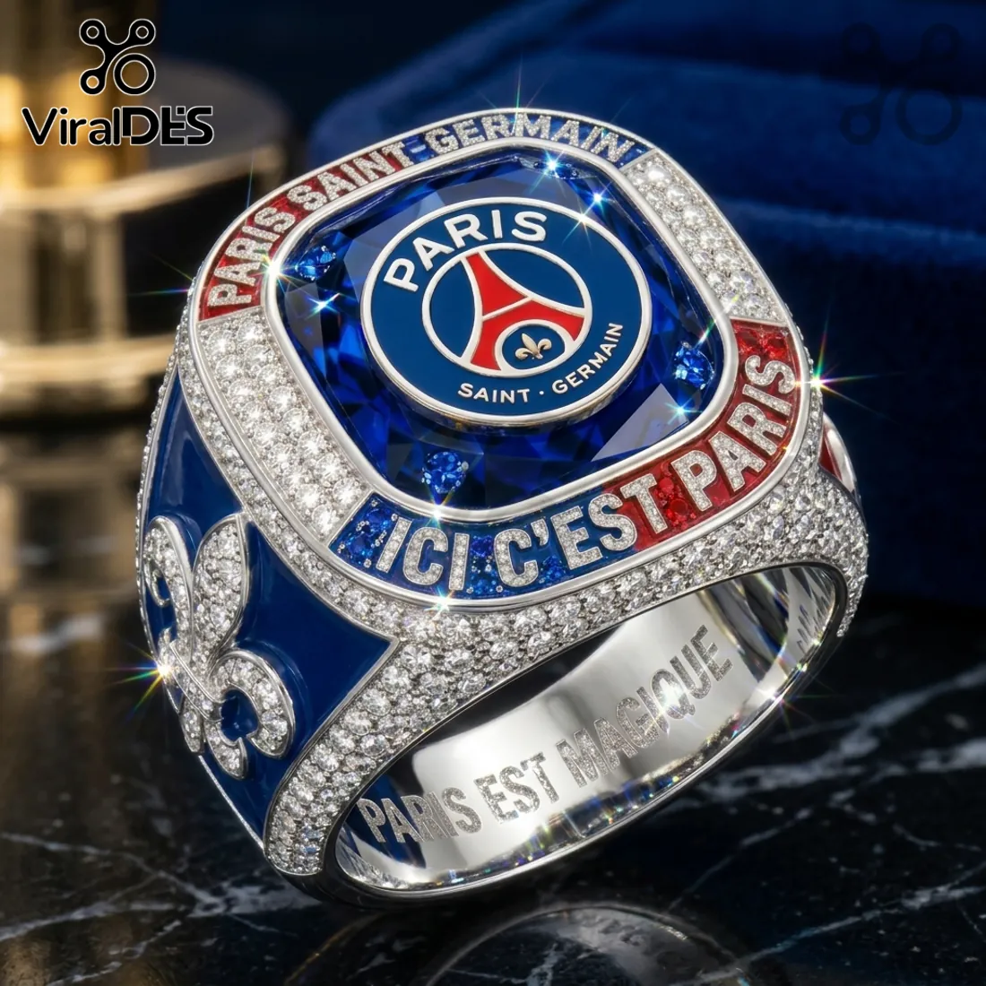 Paris Saint-Germain Ici C’est Paris Crystal Championship Ring Paris Saint-Germain Ici C’est Paris Crystal Championship Ring