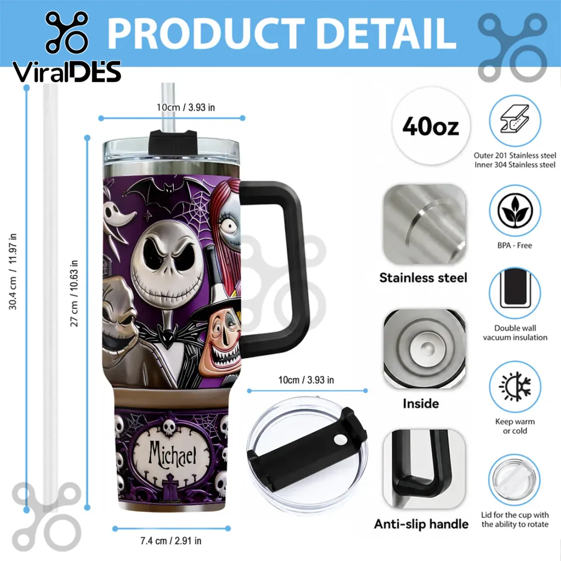Personalized Nightmare Before Christmas Jack Skellington Gift for Men Tumbler Personalized Nightmare Before Christmas Jack Skellington Gift for Men Tumbler