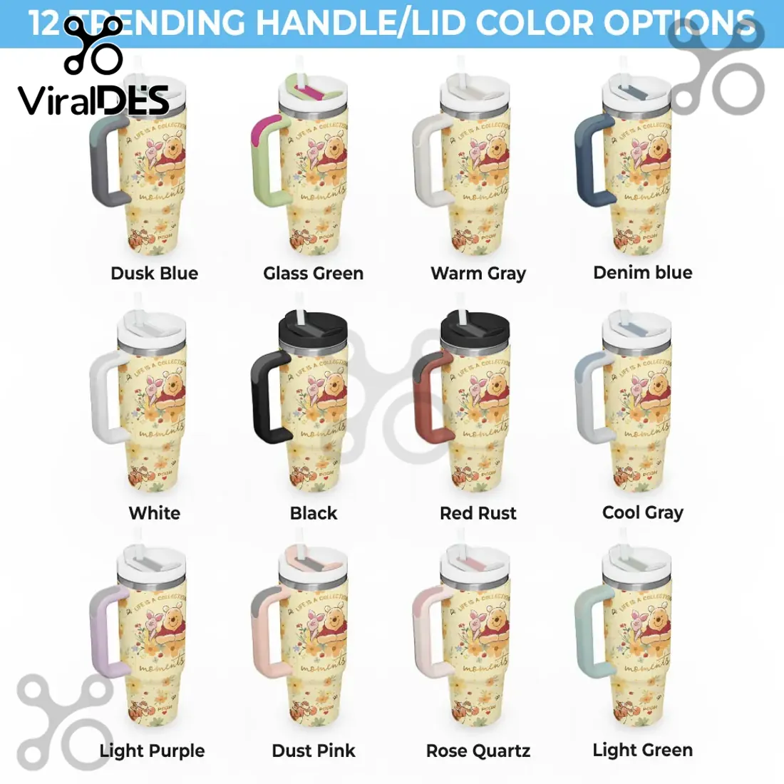 Personalized Winnie the Pooh 100th Anniversary Floral 40oz Tumbler Personalized Winnie the Pooh 100th Anniversary Floral 40oz Tumbler