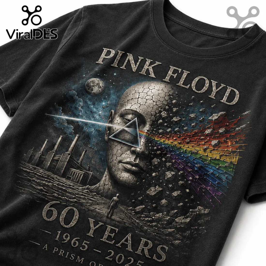 Pink Floyd 60th Anniversary 1965-2025 Prism Echoes Collectible T-Shirt Pink Floyd 60th Anniversary 1965-2025 Prism Echoes Collectible T-Shirt