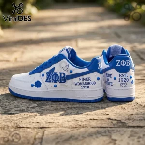 Zeta Phi Beta Sorority AF1 1920 Blue and White Air Force 1 Sneakers