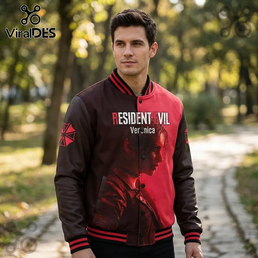 Resident Evil Code Veronica Claire Redfield Red and Black Baseball Varsity Jacket Resident Evil Code Veronica Claire Redfield Red and Black Baseball Varsity Jacket