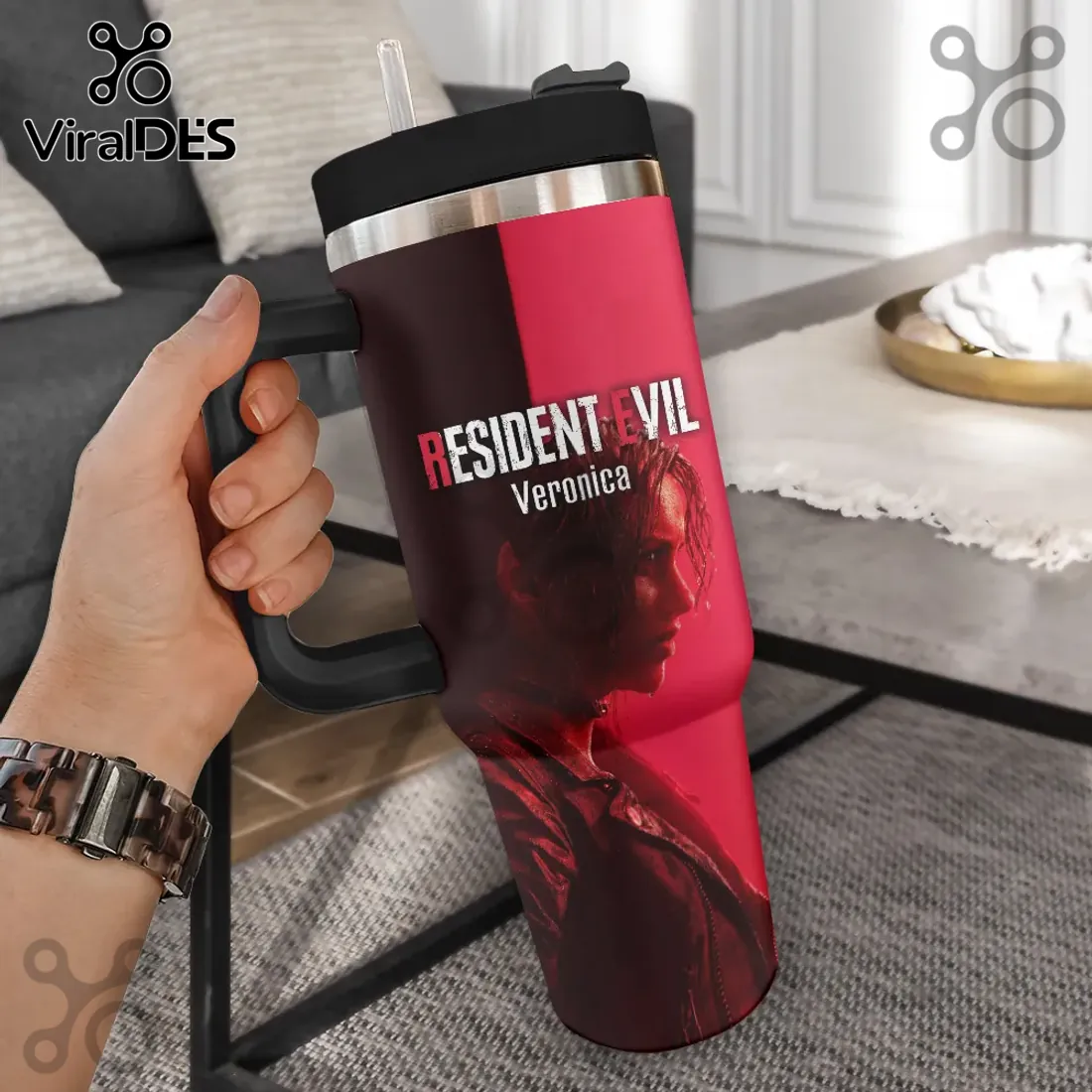 Resident Evil Code Veronica Claire Redfield Stainless Steel 40oz Stanley Tumbler Resident Evil Code Veronica Claire Redfield Stainless Steel 40oz Stanley Tumbler