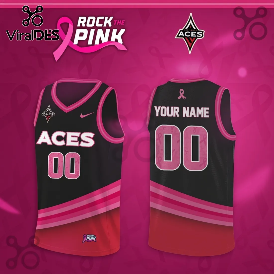 Rock The Pink x Las Vegas Aces 2026 Limited Edition Jersey Tank Top Rock The Pink x Las Vegas Aces 2026 Limited Edition Jersey Tank Top