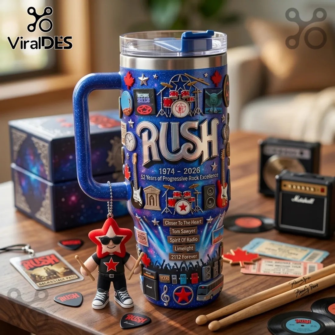 Rush Band 52 Years of Progressive Rock Collectible Stanley Tumbler Rush Band 52 Years of Progressive Rock Collectible Stanley Tumbler