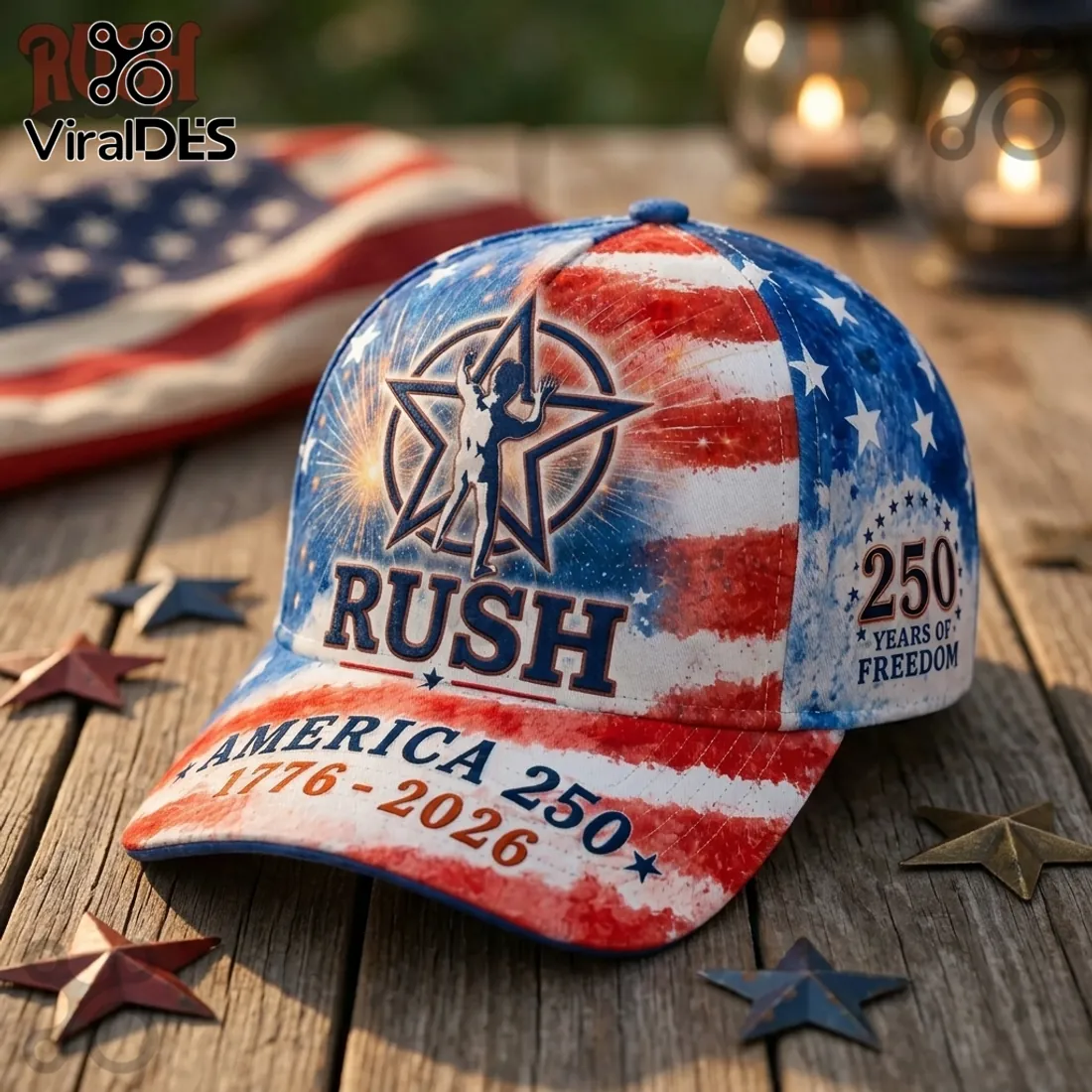 Rush Band America 250th Anniversary 1776-2026 Patriotic Cap Rush Band America 250th Anniversary 1776-2026 Patriotic Cap