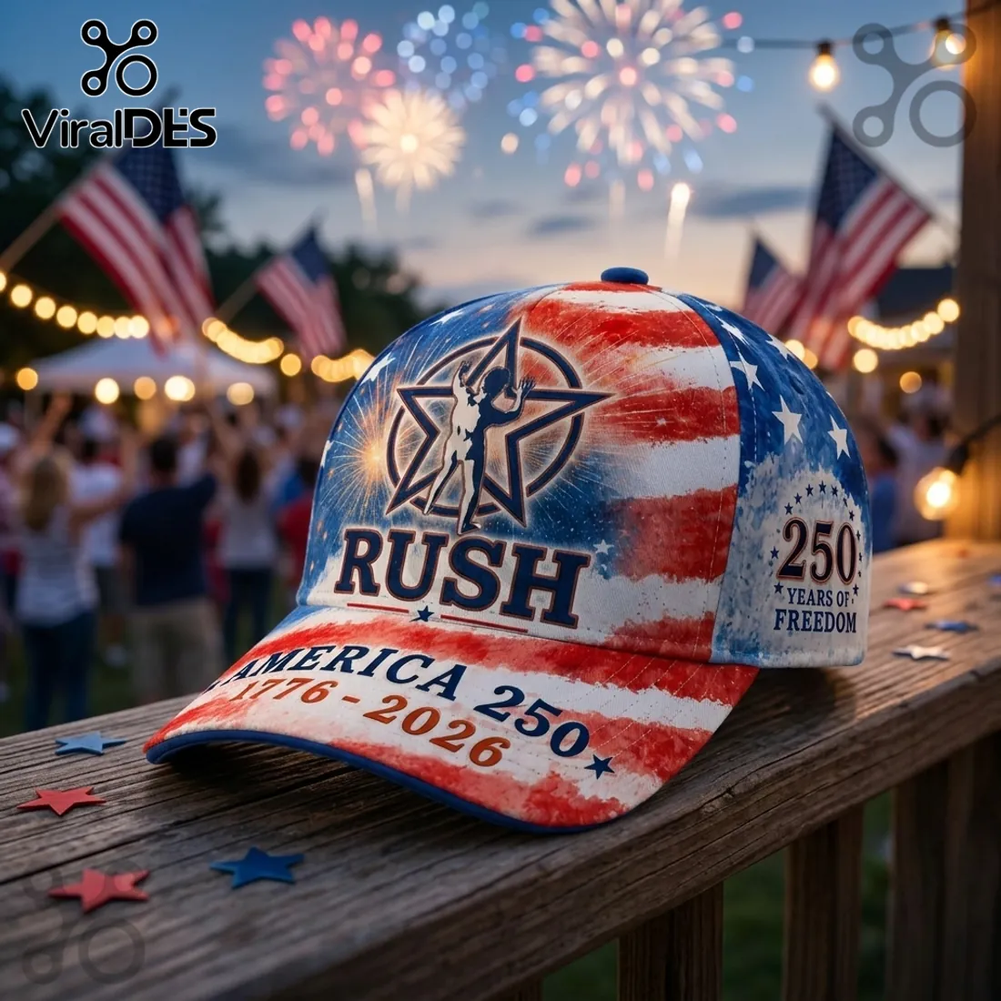 Rush Band America 250th Anniversary 1776-2026 Patriotic Cap Rush Band America 250th Anniversary 1776-2026 Patriotic Cap