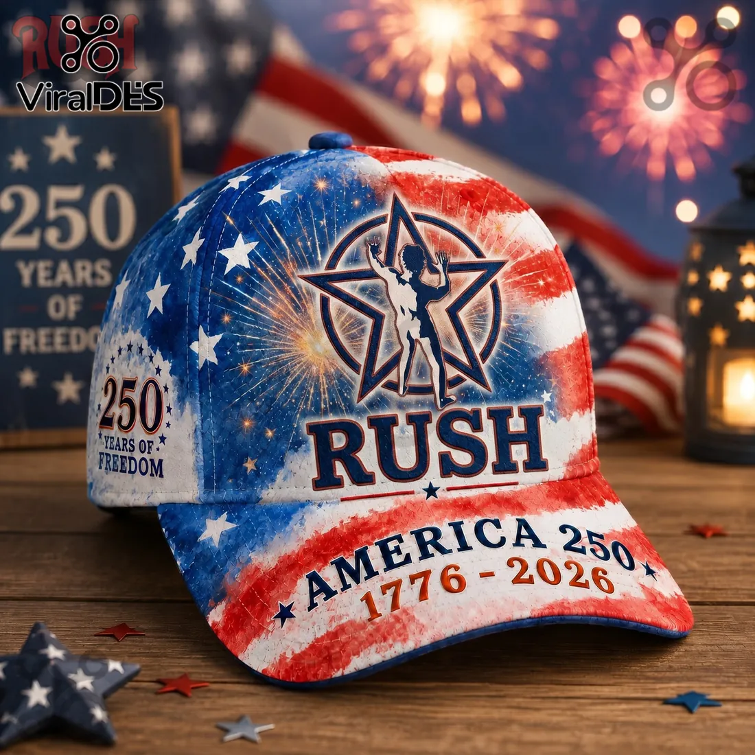 Rush Band America 250th Anniversary 1776-2026 Patriotic Cap Rush Band America 250th Anniversary 1776-2026 Patriotic Cap