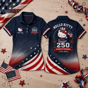 Hello Kitty x America 250 Years of Freedom Patriotic Collectible Polo Shirt