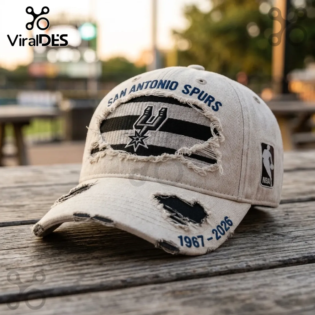 San Antonio Spurs 1967-2026 Anniversary Distressed Baseball Cap San Antonio Spurs 1967-2026 Anniversary Distressed Baseball Cap