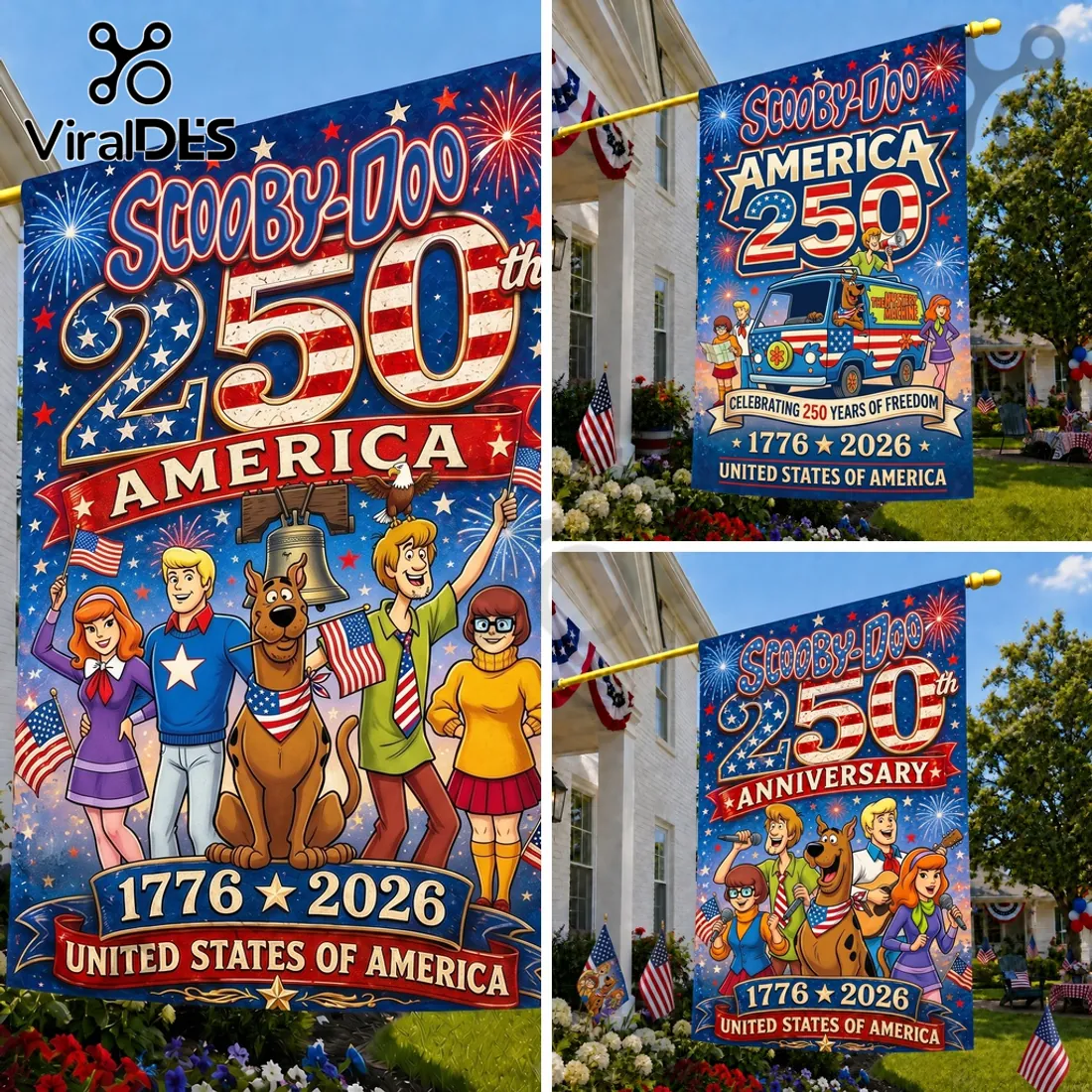 Scooby-Doo x America 250th Anniversary Patriotic Garden Flag Scooby-Doo x America 250th Anniversary Patriotic Garden Flag