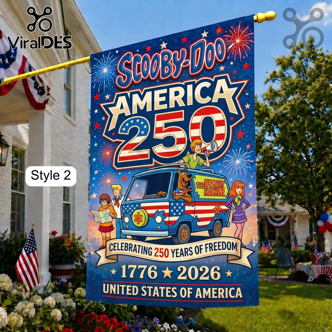 Scooby-Doo x America 250th Anniversary Patriotic Garden Flag Scooby-Doo x America 250th Anniversary Patriotic Garden Flag