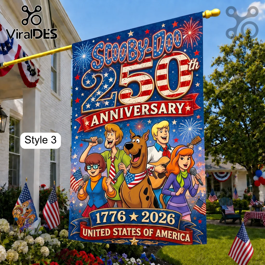 Scooby-Doo x America 250th Anniversary Patriotic Garden Flag Scooby-Doo x America 250th Anniversary Patriotic Garden Flag