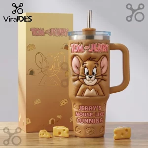 Tom and Jerry Sculpted 3D Brown Tumbler