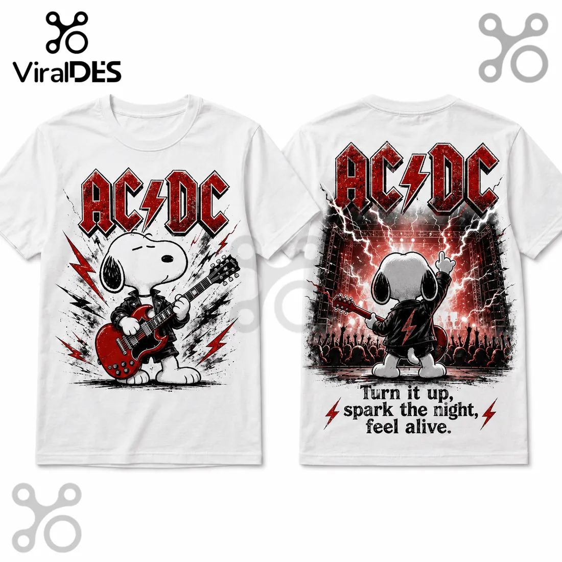 Snoopy x AC/DC Rock Music T-Shirt 2026 Snoopy x AC/DC Rock Music T-Shirt 2026