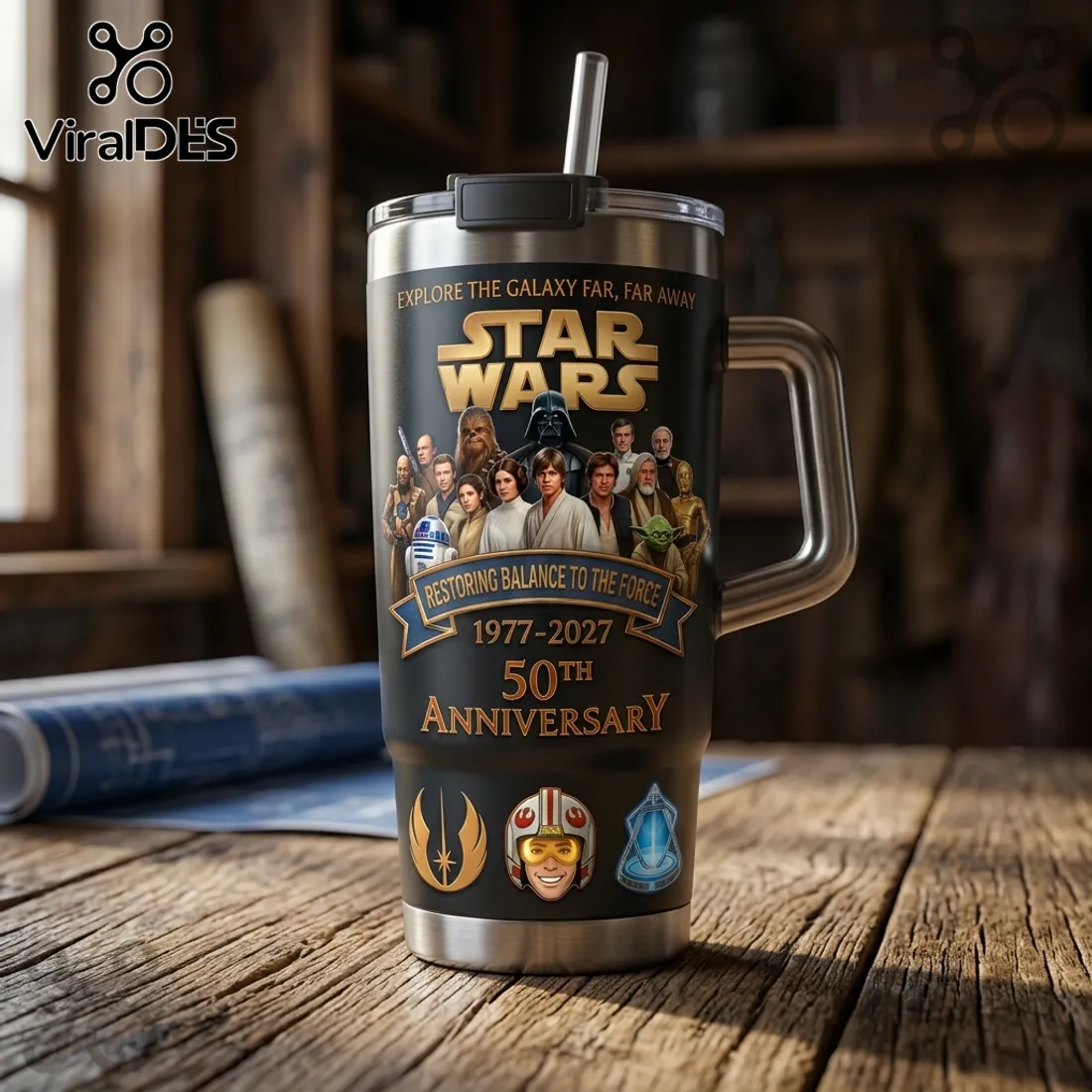 Star Wars 50th Anniversary 1977-2027 Stainless Steel Tumbler Star Wars 50th Anniversary 1977-2027 Stainless Steel Tumbler